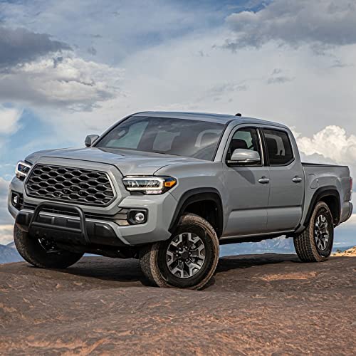 Cheinauto Bull Bar Front Grille Brush Push Bumper Guard With Skid Plate Compatible For 2016-2023 Tacoma #TOP6