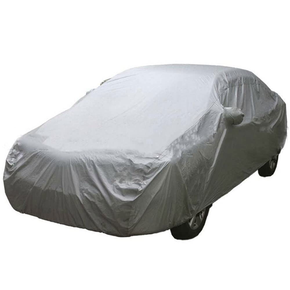 True Face Car Cover Universal Full Car Covers for Automobiles All Weather Waterproof UV Protection Windproof Rain Dust Scratch Proof Fit for Sedan & Hatchback