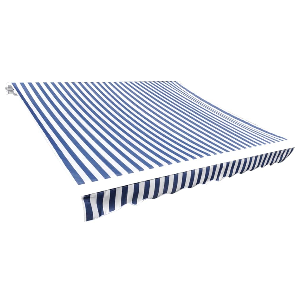 puraday Tela de repuesto para toldo 3 x 2,5 m Recubrimiento de toldo - Azul y blanco - Tela de toldo impermeable de poliéster con revestimiento de PU