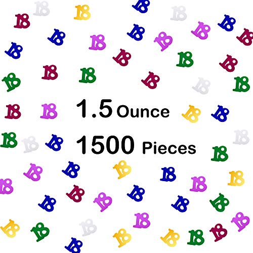 Birthday And Anniversary Event Party Decorations Number Foil Table Confetti Diy Confetti Glitter Sprinkles (Colorful, 18'Number) #TOP4