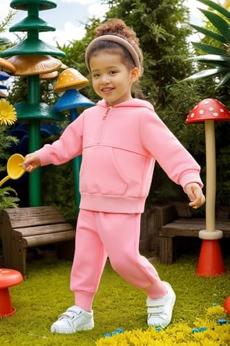 Happy Town Baby Clothes for Girls Boys Solid Color Half-Zip Sweatshirt and Sweatpants Outfits Set Fall Toddler Sweatsuit2