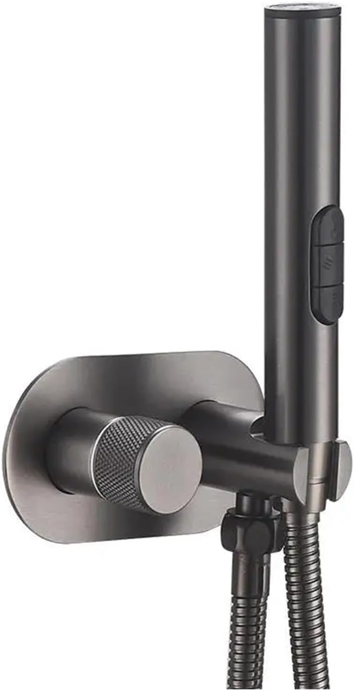 1pcs Brass Bidet Faucet Wall Mount 3 Functions Sprayer(Brushed Grey)