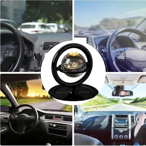 Image of Solar Car Air Freshener Rotating Aromatherapy Diffuser - 3D Crystal Ball, Long-Lasting Fragrance for Car Interior Decor