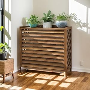 Grande Cubre Aire Acondicionado Madera Exterior Funda Aire Acondicionado Anticorrosión Cubierta Aire Acondicionado Exterior Valla Madera Balcon Estanterias Decorativas Plantas Exterior(100x44x93cm)