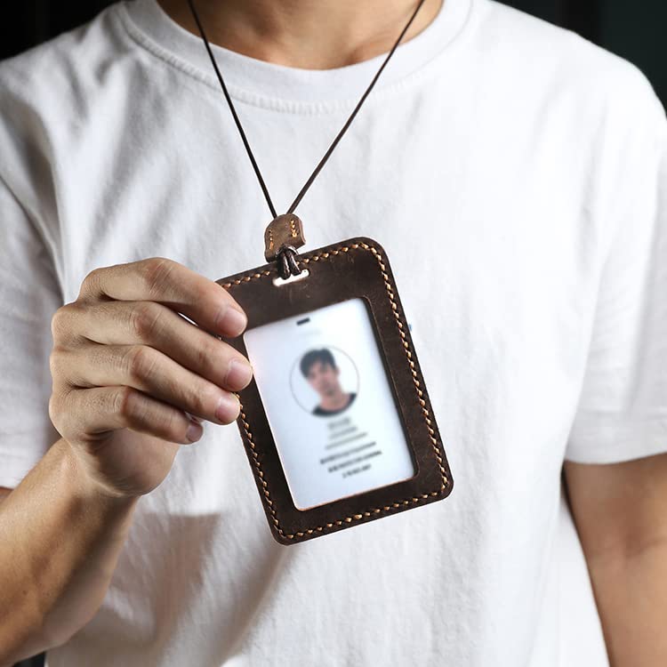Titular de la tarjeta de identificación de cuero vintage hecho a mano para regalo exclusivo F 7