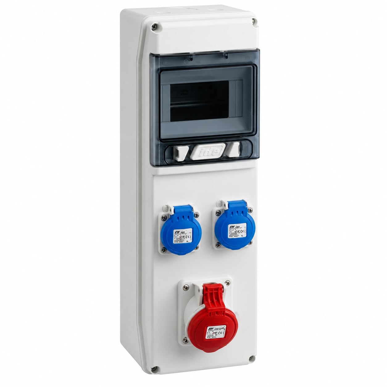CABLEPELADO Caja distribucion electrica superficie IP65 con 3 bases Blanco