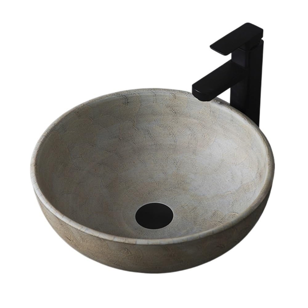 Gljtuo Countertop Basin Countertop Basin Outdoor Balcony Indoor Bathroom Washbasin Household Round Basin Vessel Sink