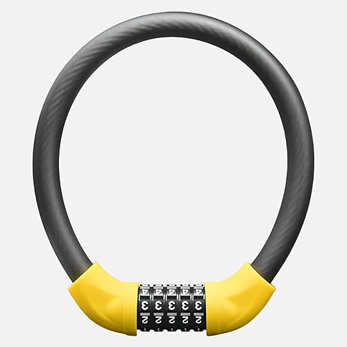 Cerradura de bicicleta, cerradura de cable antirrobo portátil negro, cerradura de bicicleta de alta seguridad, combinación de 5 dígitos, cerradura