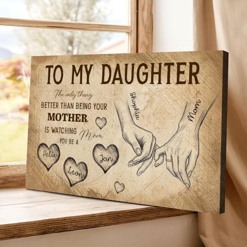 GABITA Personalized Mother-Daughter Wall Art Canvas, The Only Thing Better Than Being Your Mother, New Mom Gift, Mother's Day Canvas, Gifts for Daughter