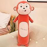 WY-KL Long Plush Pilow Cute Animal Pillows 35.4in Red Monkey Kawaii Body Pillow Suitable for Comfortable Sleep and Girlfriend Birthday Gifts
