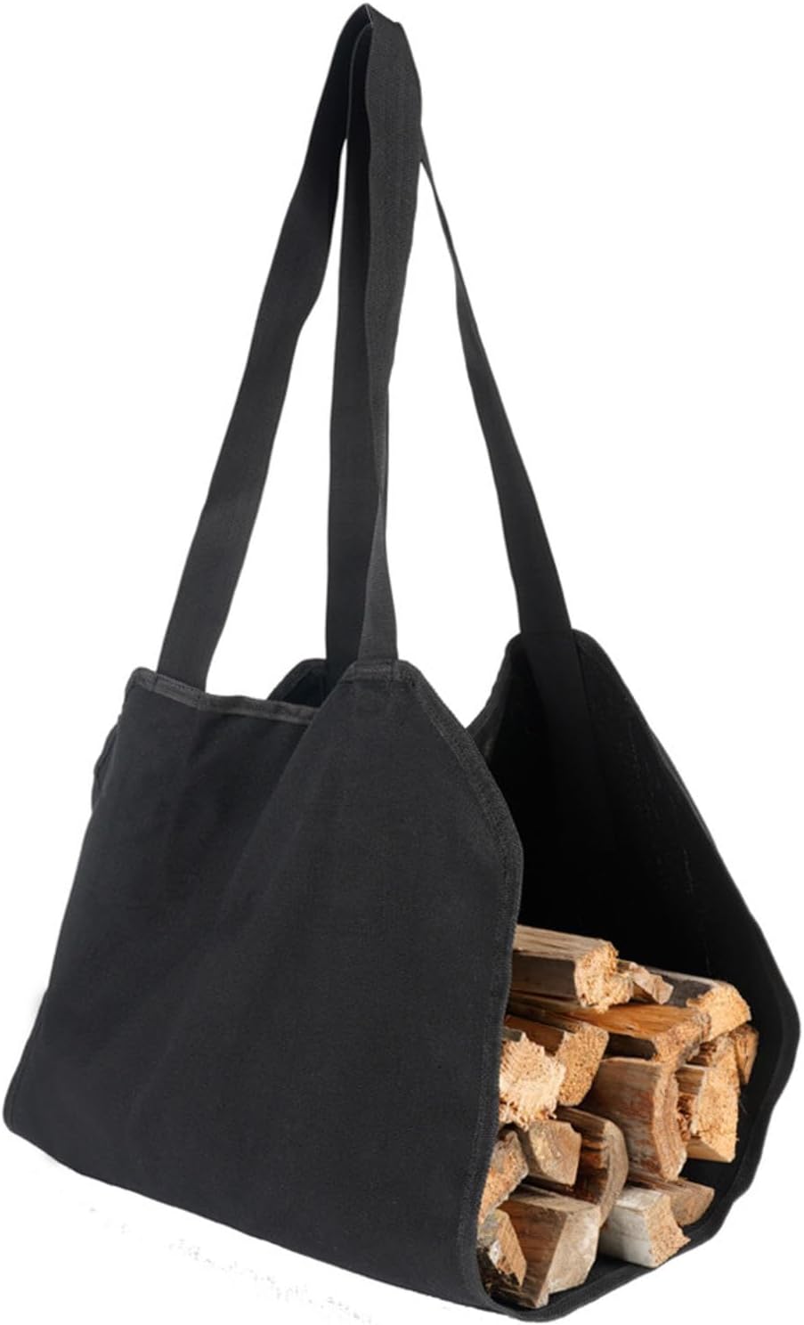 Foldable Fireplace Bag，Log Carrier, Water Resistant Durable Canvas Log Tote Holders for Fireplace, Firewood Log Carrying Storage with Handle for Indoor Outdoor Camping,B