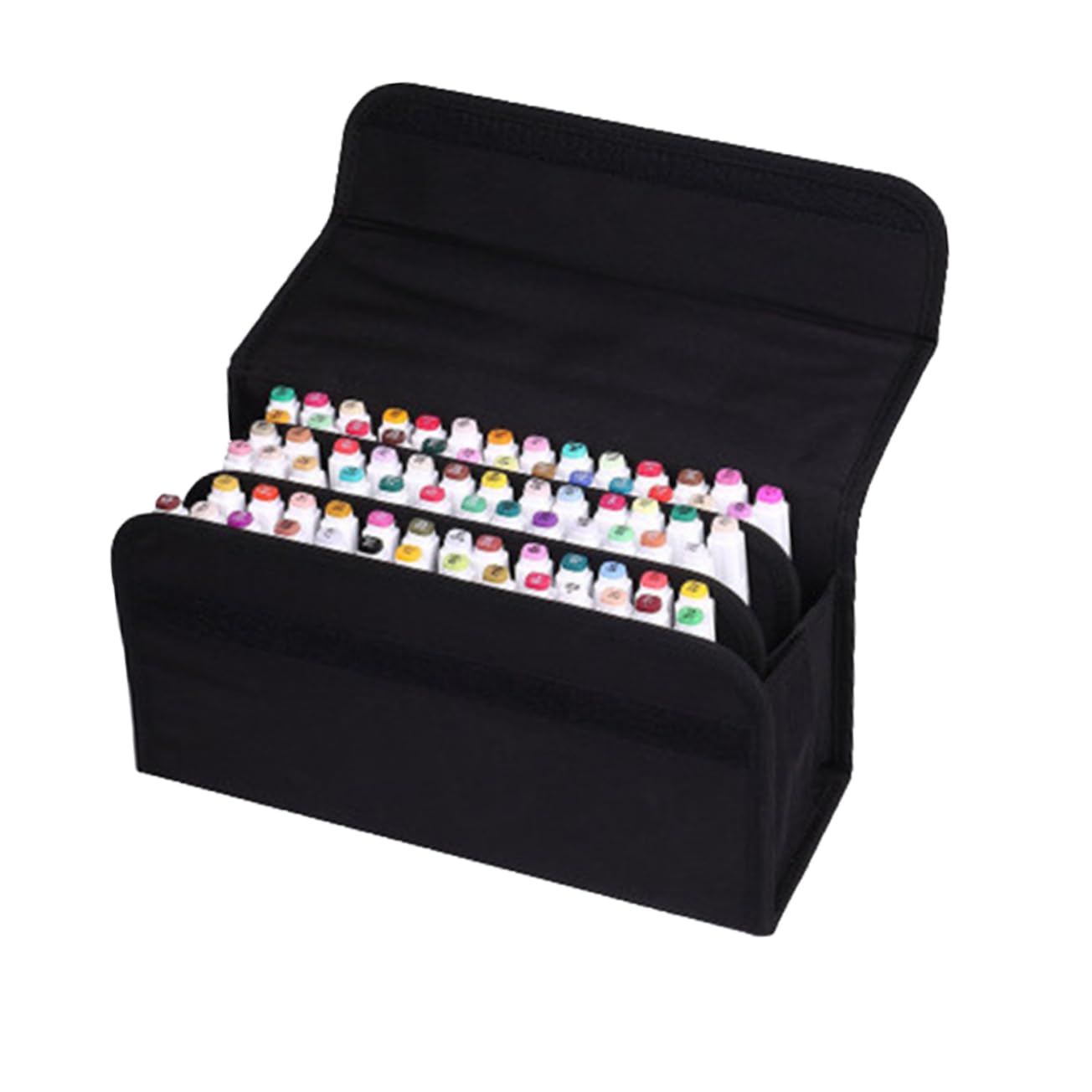Astuccio Organizer per Pennarelli 80 Scomparti, Borsa Portatile Nera