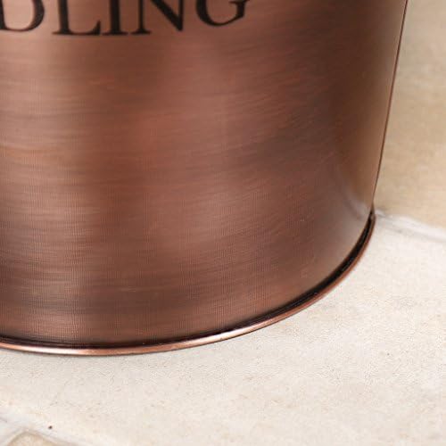 Vintage Style Fireside Log Kindling Storage Container Copper Kindling Bucket Basket 17L (AM97)