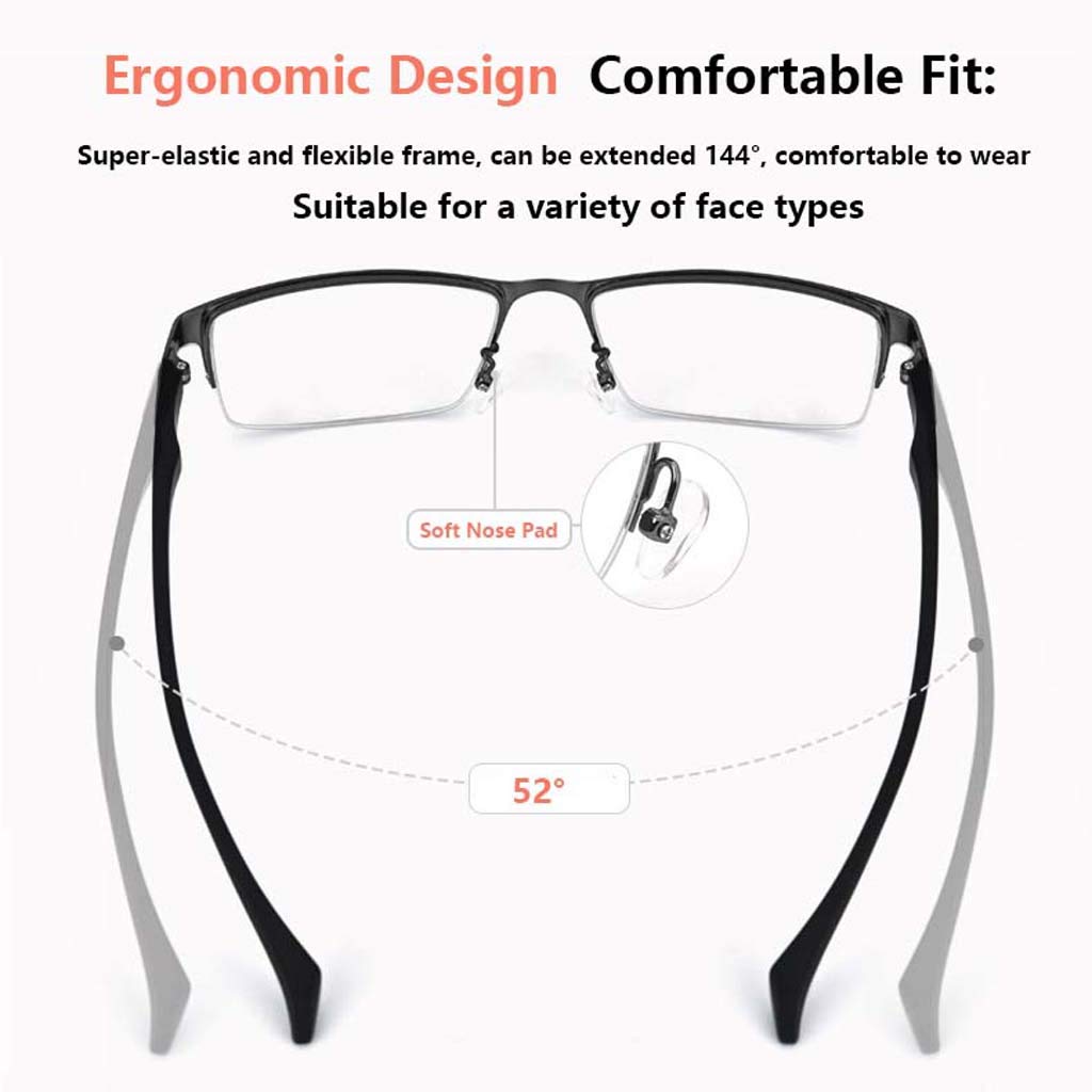 Decoloración Anti-Azul de Gafas de Lectura, con Tres distancias - HD - Soñando - Gafas oscuras con Zoom automático para una Variedad de rostros