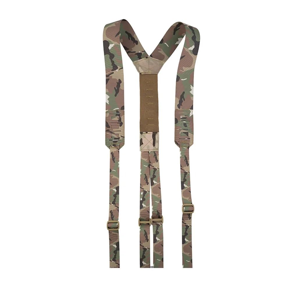 Wlxw Mc Y-Type Suspenders Waist Seal Strap Braces - Tactical Molle Shoulder Strap, Heavy Duty Waist Belt Function Harness For Cs Hunting Airsoft(Mc)