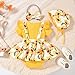 Unutiylo 3-6 Months Baby Girls Romper Dress Summer Clothes Outfits Sunflower Ruffle Short Sleeve Short Set