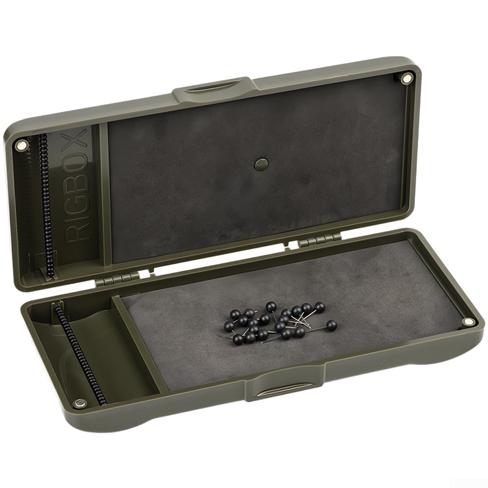 Todikaper Dual-Sided European Fishing Rig Box with Measuring Scale and Secure Magnetic Closure, PVC and PP Plastic Organizer for Carp Anglers