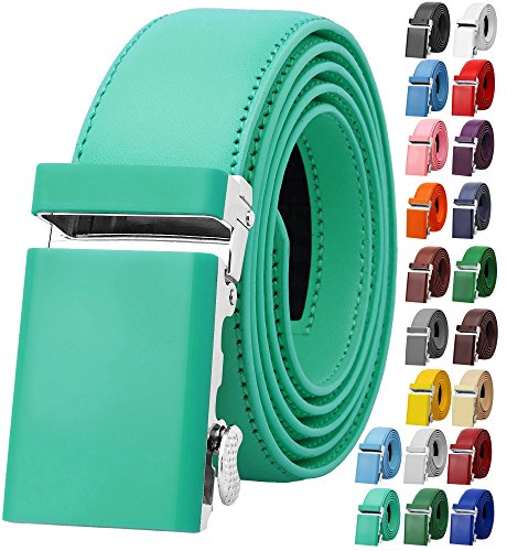 Image of Falari Men Unisex Genuine Leather Ratchet Dress and Casual Belt, Automatic Sliding Buckle, Trim to Fit