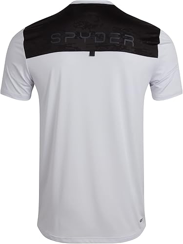 Miniatura 4 de Spyder Camisas atléticas para hombre, paquete de 2 camisetas elásticas de rendimiento de manga corta Dri Fit para hombre, ropa de entrenamiento
