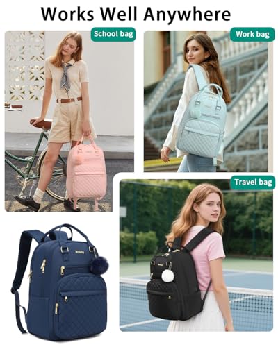 Image of School Backpack for Teen Girls Women, Quilted Bookbag for College High School Travel Work