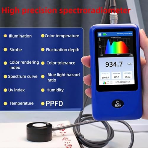 Medidor de iluminancia espectral preciso para optimizar la luz en fotografía y jardinería 6