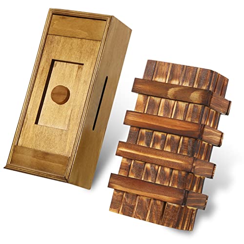 Kasyat Puzzle Box For Adults Wooden Puzzle Boxes With Latent Compartments Difficult Puzzle Box With Secret Compartment Secret Puzzle Box Brainteaser Game For People Over 6+, 2 Packs #TOP6