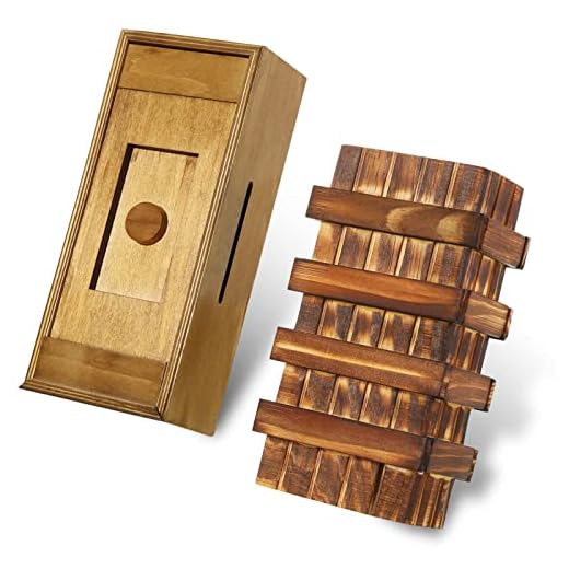 Kasyat Puzzle Box for Adults Wooden Puzzle Boxes with Latent Compartments Difficult Puzzle Box with Secret Compartment Secret Puzzle Box Brainteaser Game for People Over 6+, 2 Packs