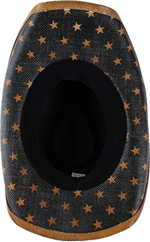 Enimay Western Outback Cowboy Hat Men's Women's Style Straw Felt Canvas (USA Star Band)