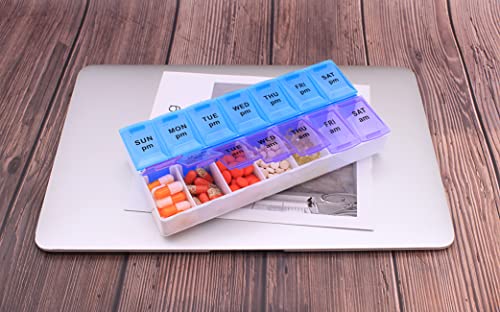 7 Day Weekly Pill Am Pm Organizer, Shystech Large Pill Case Pill Box For Pills/Vitamin/Supplements/Medication #TOP3