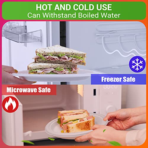 Midofeld 9 Inch Paper Plates 125-Pack - Compostable Heavy Duty Party Plates Bulk Pfas-Free, 100% Biodegradable Eco Friendly Plates Made From Sugarcane Fiber, Sturdy Disposable Plate White #TOP3