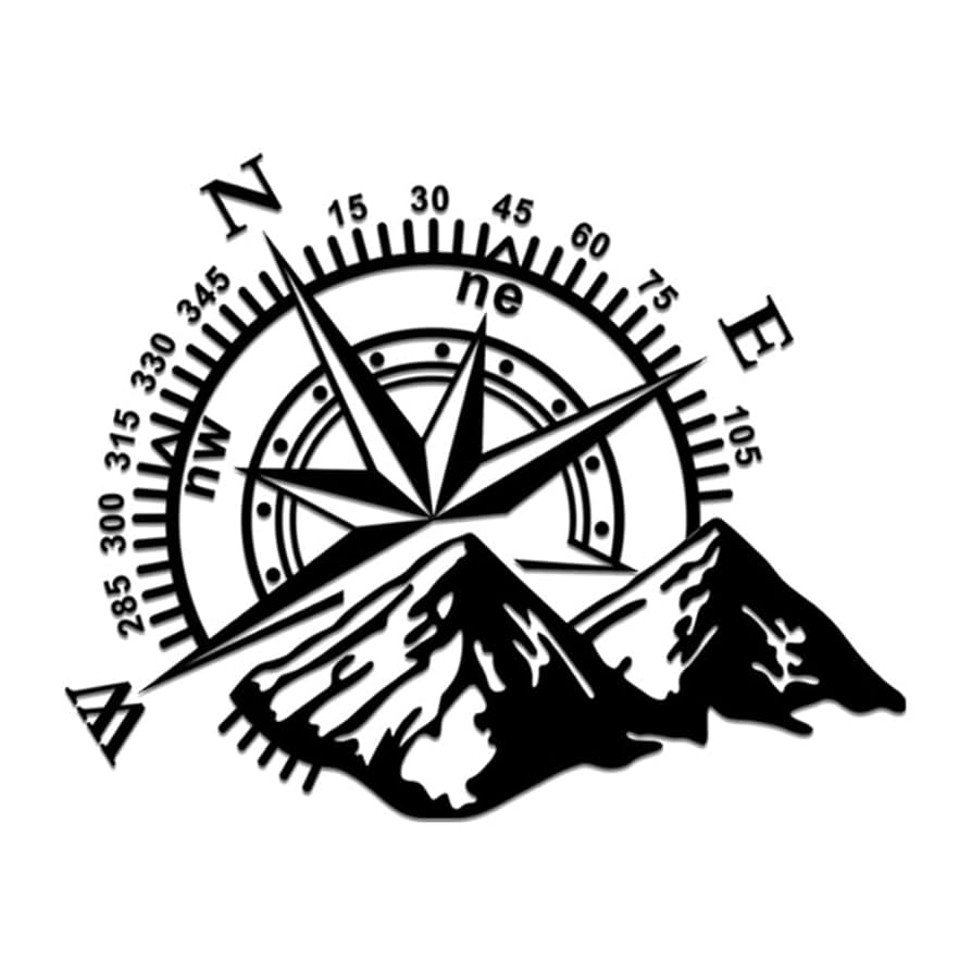 4X4 Off Road Decal Sticker Mountain Compass Car Vinyl Fit For Jeep Ford