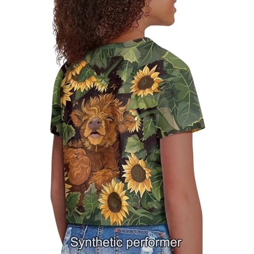 Image of 4th of July Shirt for Girls 7-8 Years US Flag Crop Tops Kids Outfit Independent Day Graphic Tee-