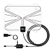 Indoor TV Antenna, Vansky Transparent Amplified HDTV Antenna 50 Mile Range with Detachable Amplifier Signal Booster, USB PowerSupply, 16.5FT High Performance Coax Cable - Thin, Light, Better Reception