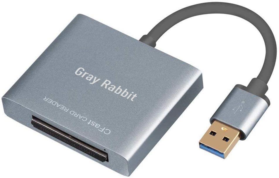 CFAST Card Reader, GrayRabbit High Speed CFAST 2.0 USB3.0 Memory Card Reader (Silver)