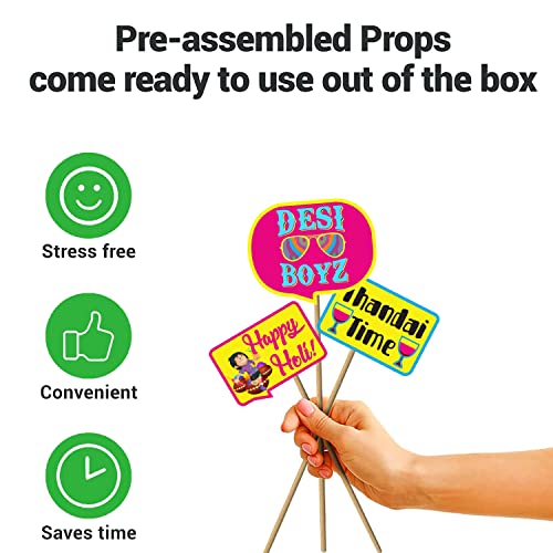 Image of Party Propz Colorful Holi Props and Banner for Decoration - 11Pcs Holi Decoration Items for Home, Office, Party (Cardstock)