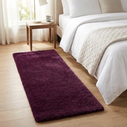 Image of Carpet for Hallway, Kitchen, and Modern Interiors, Cozy Shag Runner for Living Room, Entryway & Office Decor Size 2x5 feet Purple