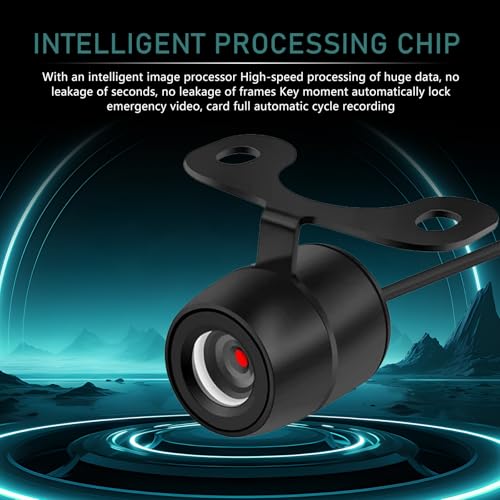 Image of Downhill Car Reversing Camera, IP68 Waterproof HD Night Vision CCD Rear View Camera with Bracket Wire Harness, 170 Degree Wide-Angle Dynamic Path Guide Line Camera, Universal for Most Cars (Black)