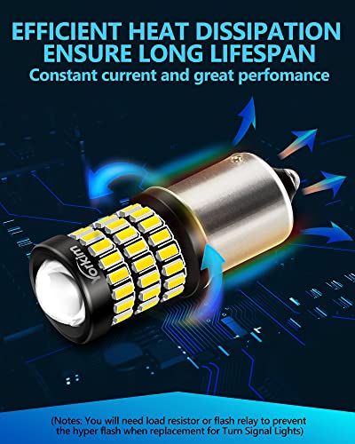 Yorkim 1156 Led Bulb White, Bright 58Smd-3014&3030 Chipsets, 7506 Ba15S P21W 1003 1141 Led Bulbs With Projector Replacement For Car Led Turn Signal Blinker Lights Backup Tail Brake Lights, Pack Of 2 #TOP5