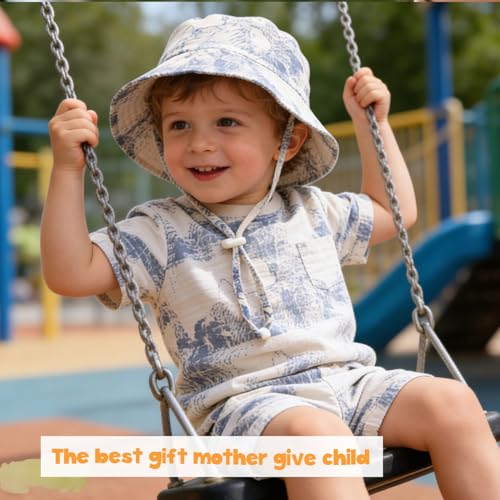 Baby Sun Hat Infant Toddler Summer Bucket Hat, Medical Cotton Yarn Sun Hats for Baby Boys Girls 0-9 Months — view 2
