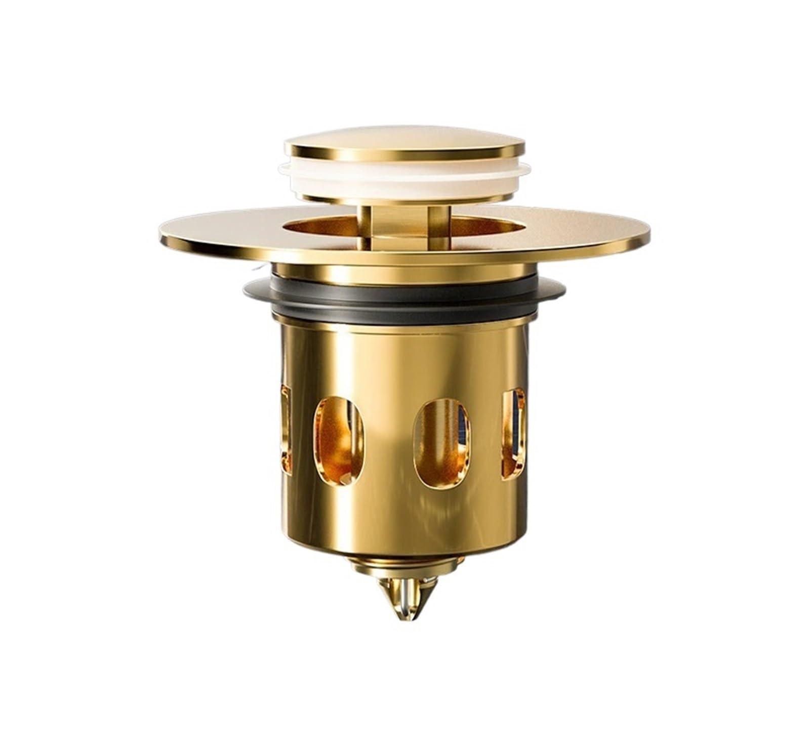Pop-Up Anti-Odor Drain Plug with Hair Catcher(Gold)
