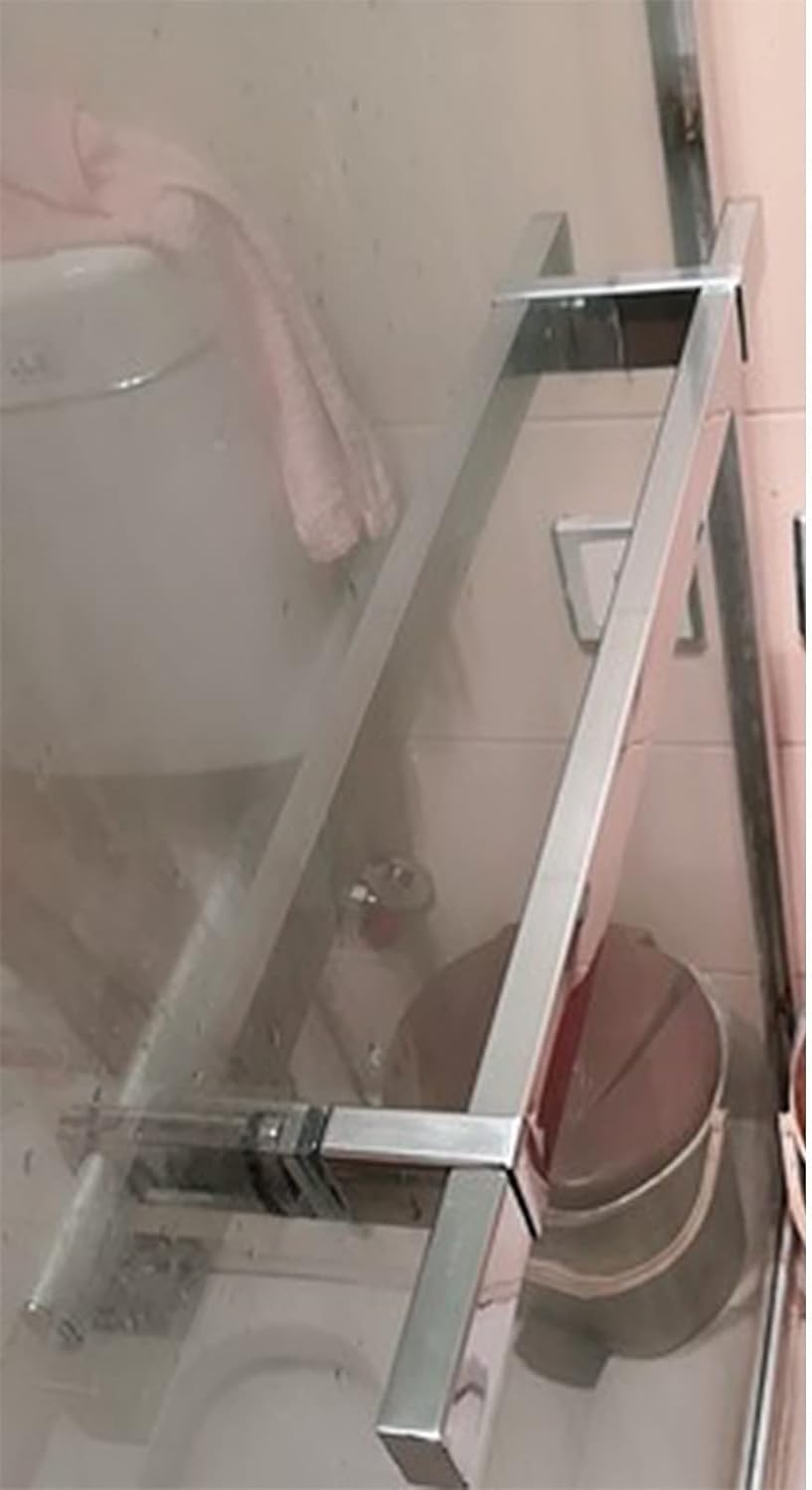 Stainless Steel Glass Door Push-Pull Handle Push Pull Shower Glass Door Handle -Adjustable Hole Distance | Barn Door Knob | Shower Enclosure Towel Bar