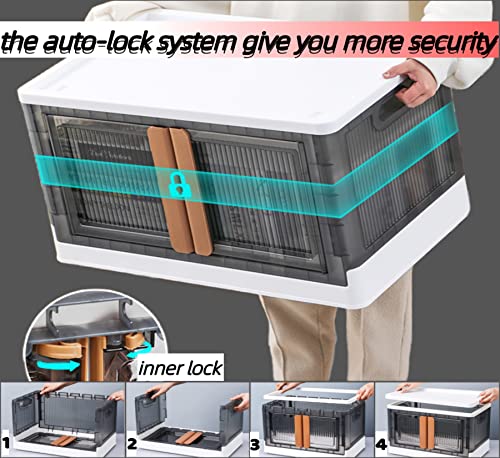Onecircle Storage Bins With Lids, 35Qt Stackable Lidded Home Storage Containers With Wheels & Doors Fitting For Foldable And Stackable Lidded Home Storage Solution (8.5Gal * 1Pack, White) #TOP2