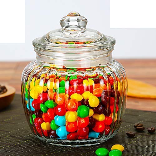 Image of bellemax 500ML Clear Glass Storage Jar With Air Tight Glass Lids- Airtight Food Jars Glass Kitchen Containers For Pantry, Pickle Jar, Sugar Pasta Cereal Flour Sugar Storage Jar (BM-06, Set of 2)