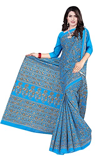 Image of TAMAIRA FASHION Mulmul Pure Cotton Saree For Woman Kalamkari Printed|Office Wear Daily Wear Sarees For Women Without Blouse Piece (Available in 9 Colours)