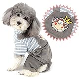 Ranphy Ropa para Mascotas para Perros pequeños Mono de algodón para Cachorros de Gato con Correa de Punto Fina Camiseta General con pantalón de Pana Mono patrón Chihuahua Yorkshire Terrier Ropa