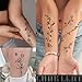 CHARLENT Temporary Tattoos for Women - 49 Pcs Line Leaves Sketch Fake Tattoos for Arm Wrist Leg Body/Realistic/Long Last/Waterproof