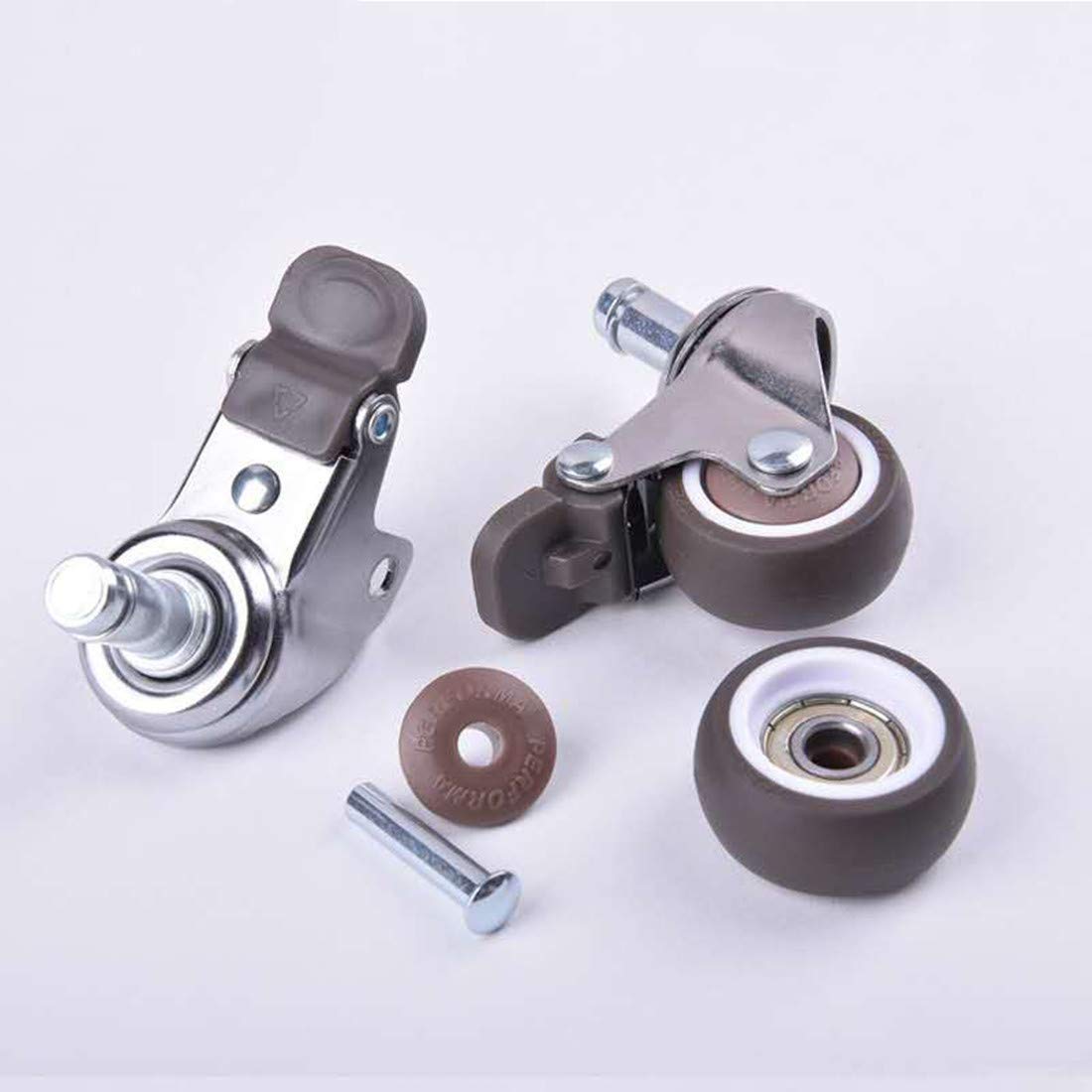 Plate Casters 4X Office Chair Moving Caster Wheels,Trolley Furniture Replacement Castors Wheels,Heavy Duty Castor Wheels,360° Swivel Rubber Caster Wheels,Standard Stem Caster