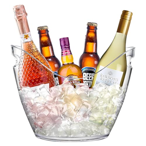 8L Secchio di Ghiaccio dello Champagne, Secchio di Ghiaccio Acrilico di Grande capacità, Secchio del Vino, Secchio dello Champagne, Contenitore di stoccaggio della Frutta e della Verdura (clear001)