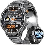 LIGEMI Smart Watch for Men (Answer/Make Call), 1.85'' HD Smartwatch with 1000mAh, LED Flashlight, 100+ Sports Modes, Heart Rate/SpO2/Sleep Monitor, IP68 Waterproof Fitness Tacker for Android iOS