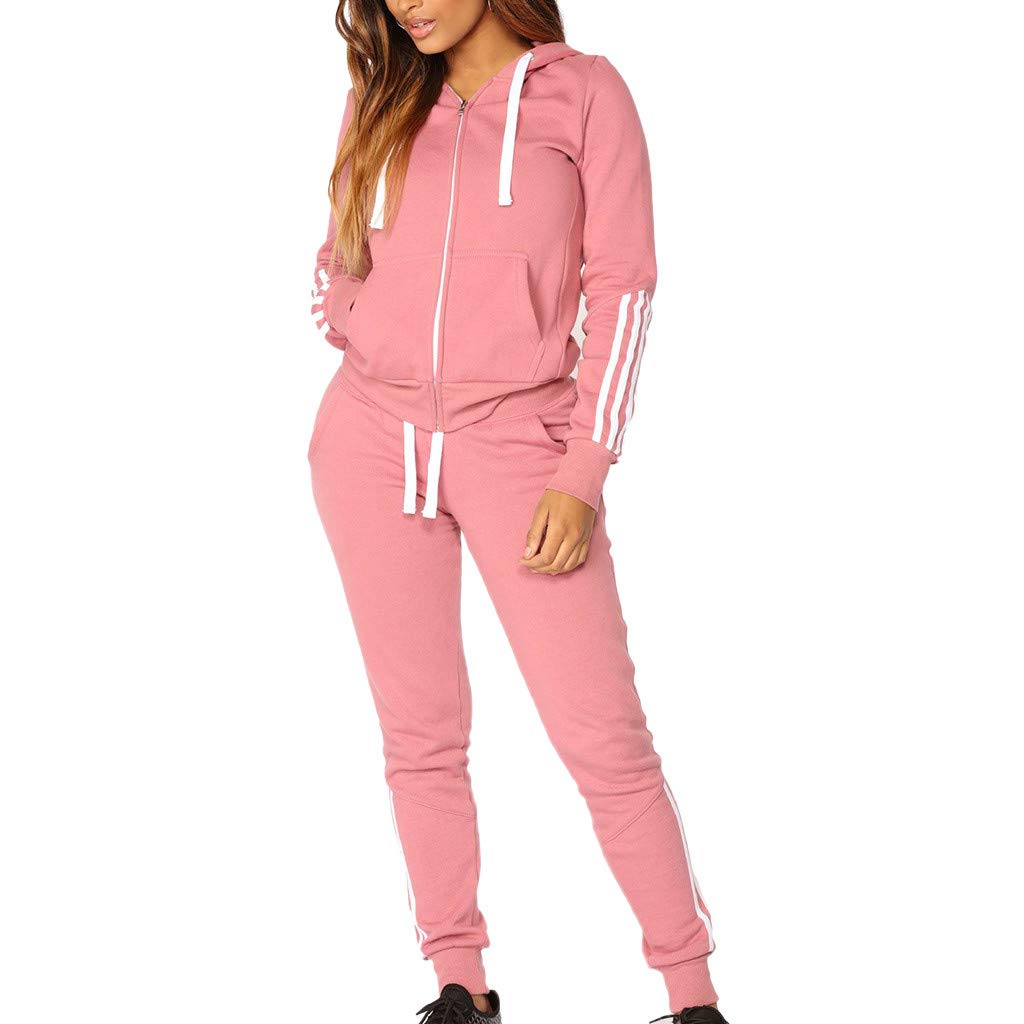 Women Pieces Tracksuit Ladies Zipper Casual Playsuits Sportswear